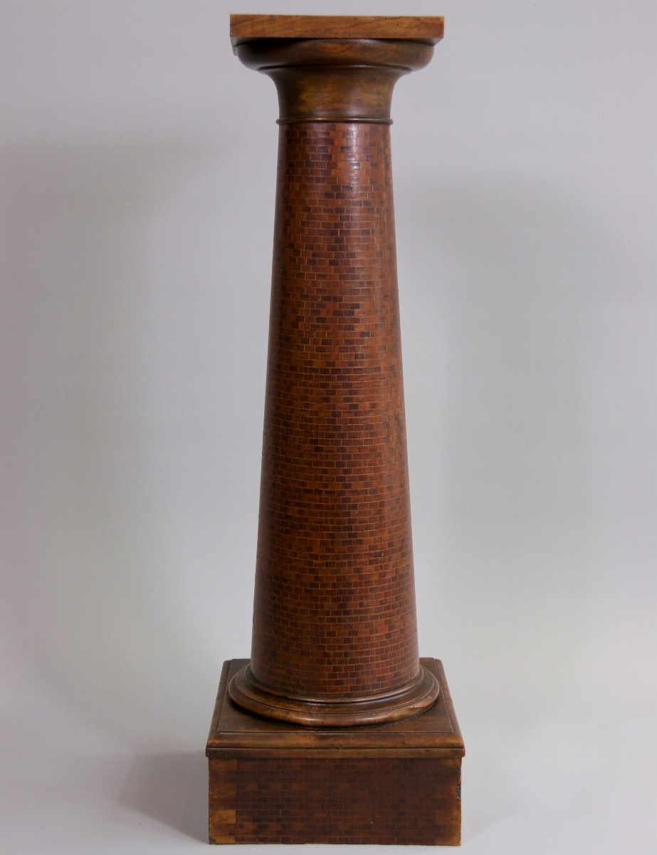 A Marquetry Pedestal Table In Trompe l'Oeil Of Bricks