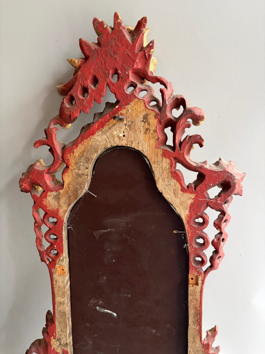 Paire de miroirs à deux bras de lumière de style Louis XV-photo-2