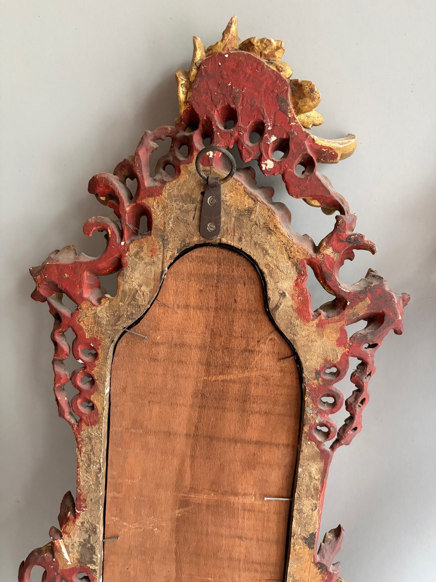 Paire de miroirs à deux bras de lumière de style Louis XV-photo-3