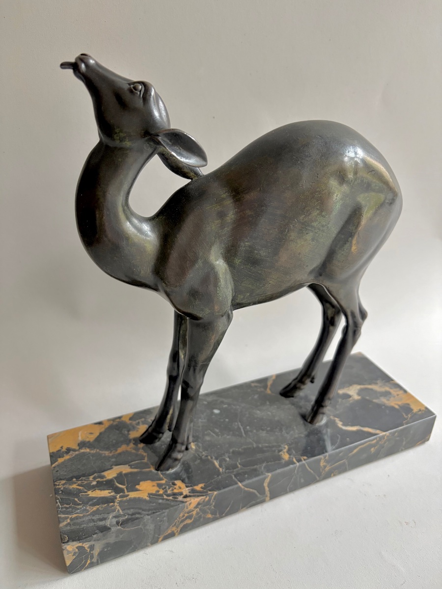 Art Deco Bronze Doe-photo-3