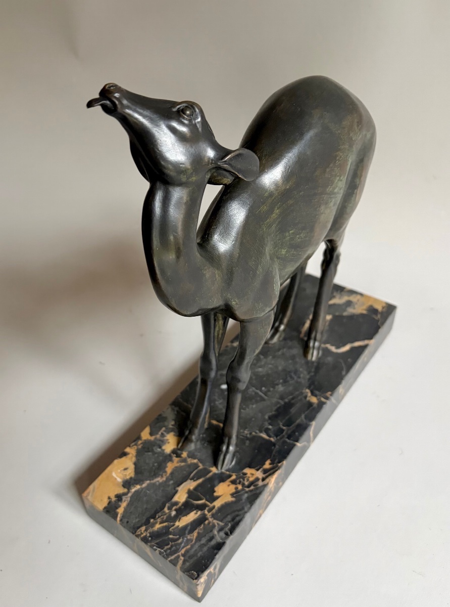 Biche Art-Déco en bronze-photo-3