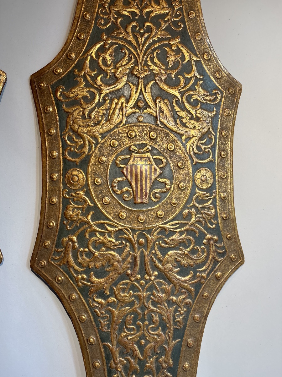 Florence, Early 19th Century, Pair Of Revival Shields-photo-4