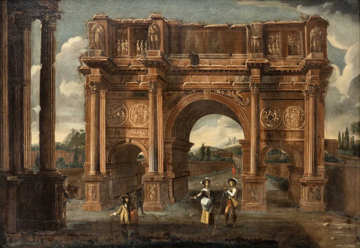 École romaine,  fin du XVIIe siècle. Arc de Constantin