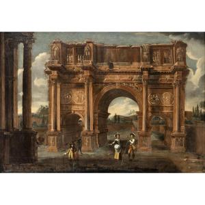 École romaine, fin du XVIIe siècle. Arc de Constantin