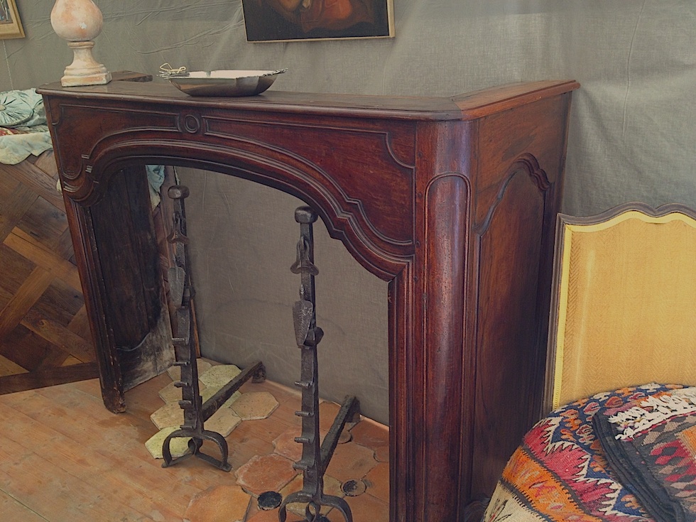 Fireplace Walnut Period Louis XIV Returns With Her In Woodwork, Provenance: South West-photo-2