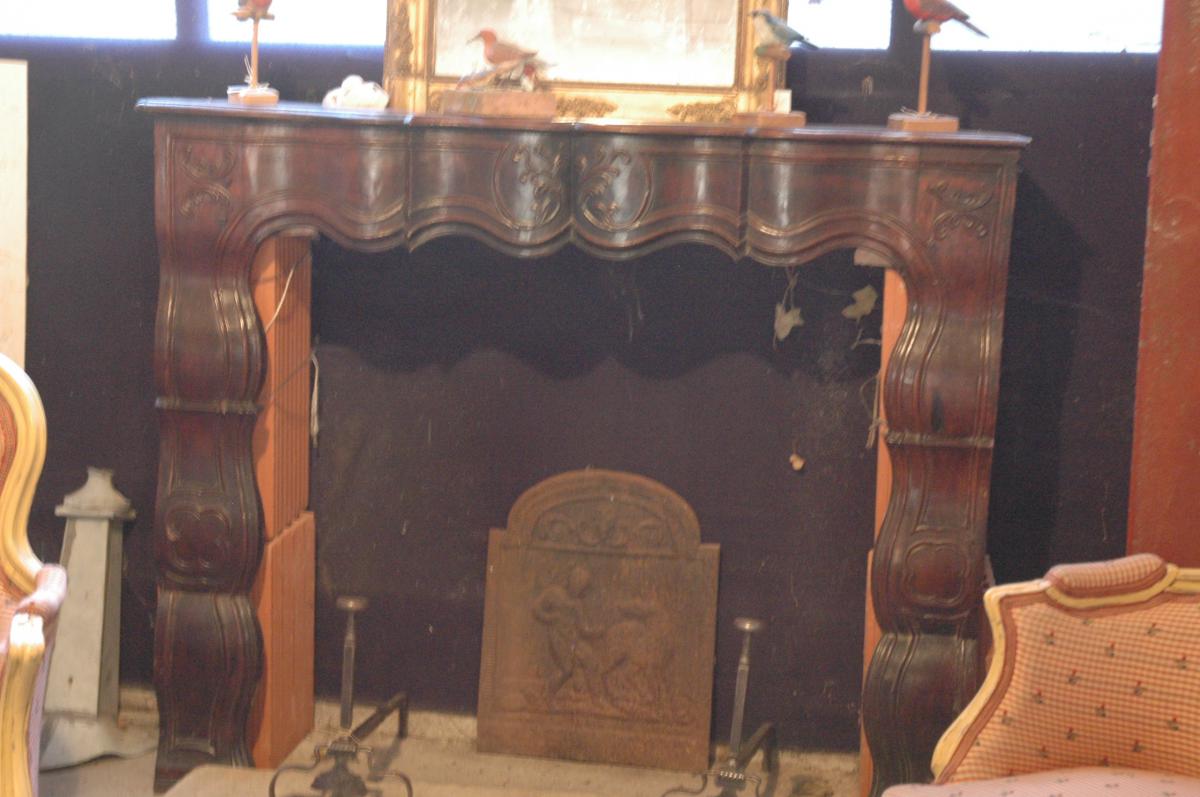 Fireplace In Walnut Regency Period From The Region De Rodez