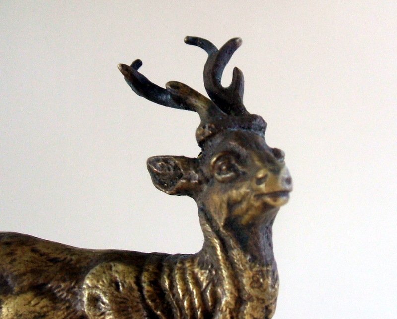 Animal Bronze Representing A Small Deer-photo-2