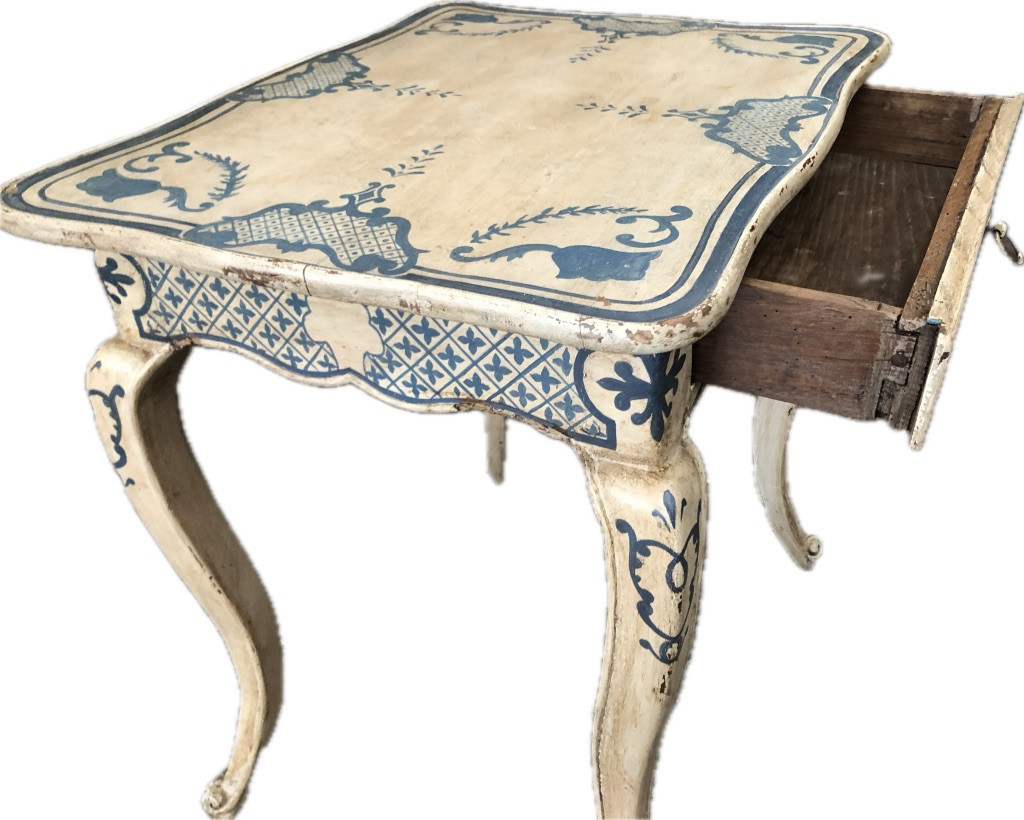 XIXth Cabaret Table In Painted Oak-photo-3