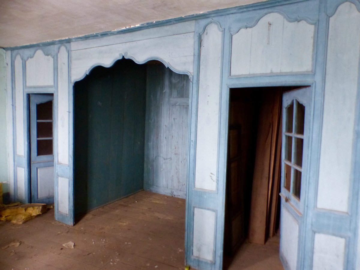 Boiserie, Alcôve De Chambre d'époque Louis XV En Bois Peint