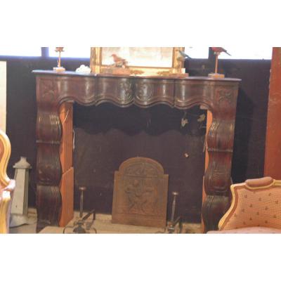 Fireplace In Walnut Regency Period From The Region De Rodez