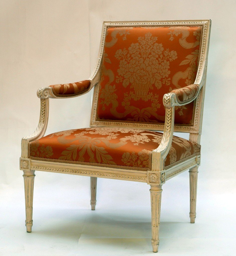 Paire De Fauteuils Epoque Louis XVI, Estampillés Lelarge-photo-2