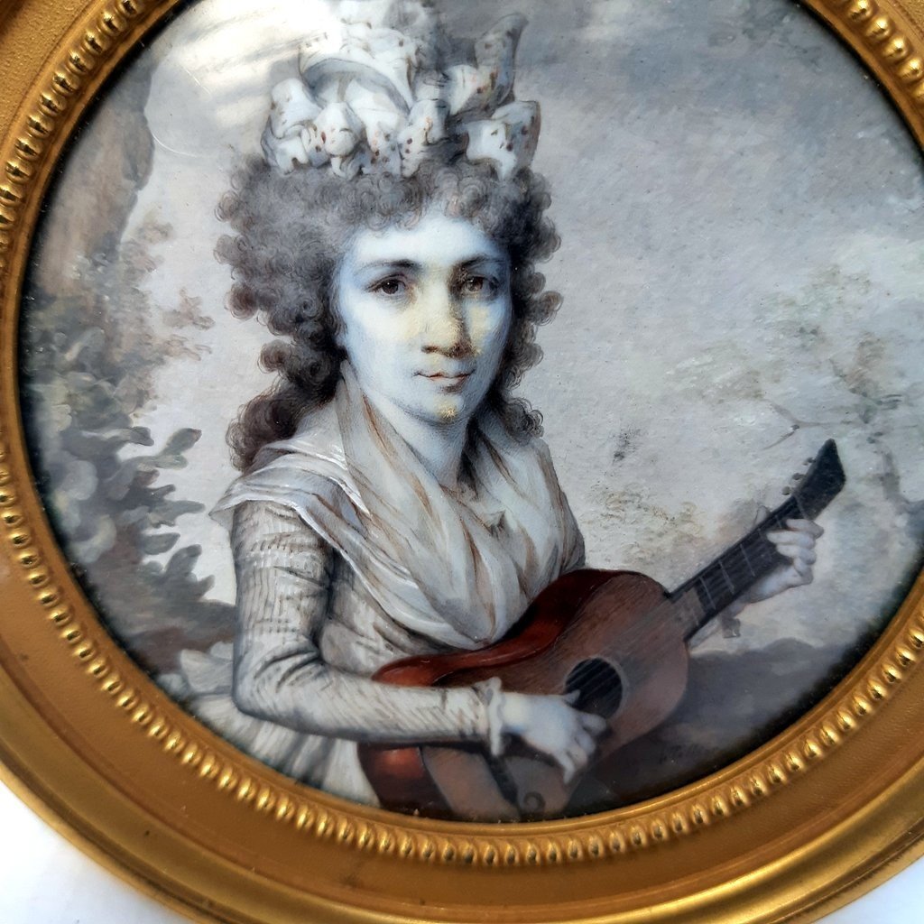 Miniature On Ivory Signed Le Tellier XVIII°-photo-2
