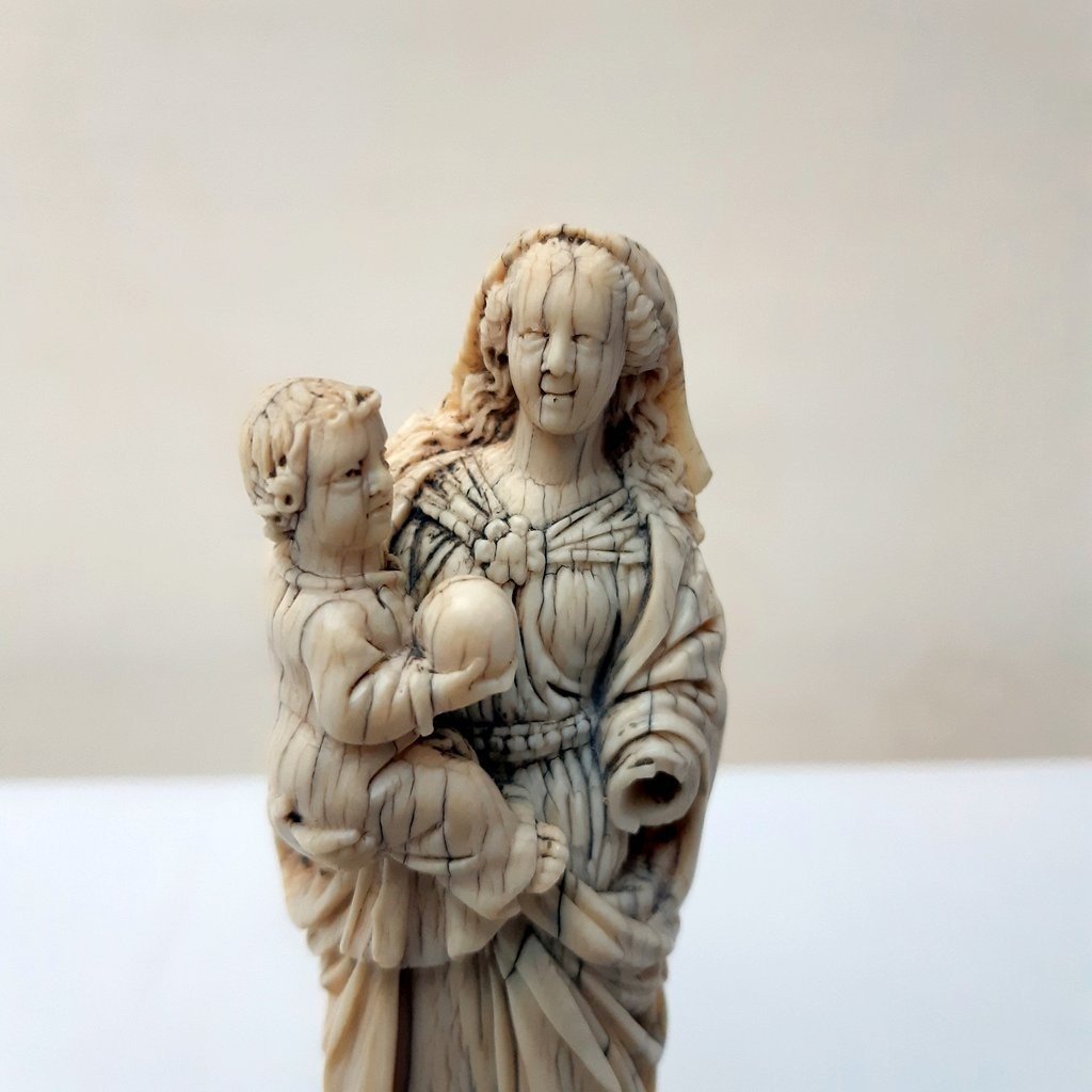 Virgin And Child Ivory Fi XVIth-photo-4