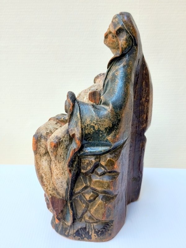 Polychrome Carved Wooden Pietà, Late 17th Century-photo-5