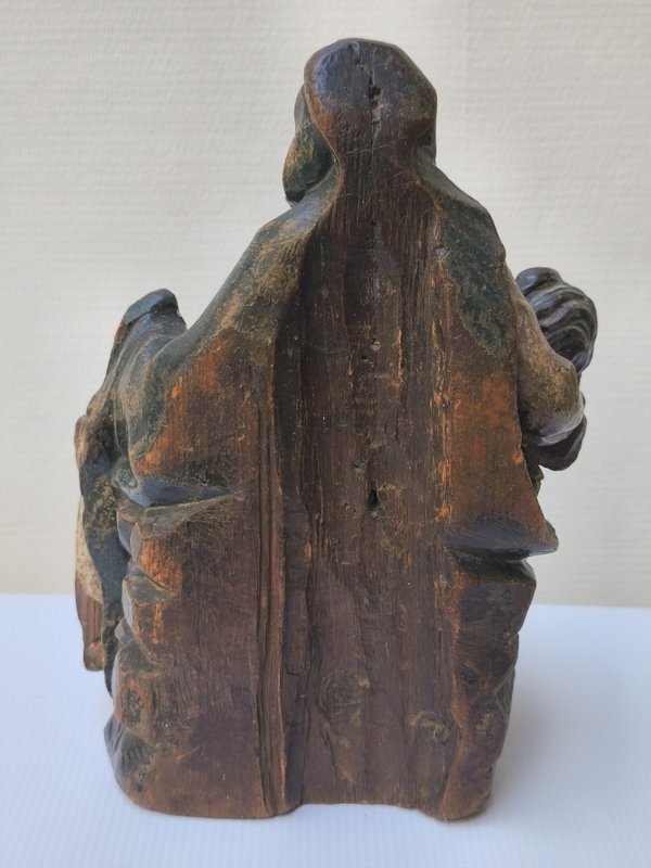 Polychrome Carved Wooden Pietà, Late 17th Century-photo-6