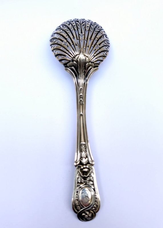 Saupoudreuse Cuillère à Sucre Argent Massif  XVIII°-photo-2