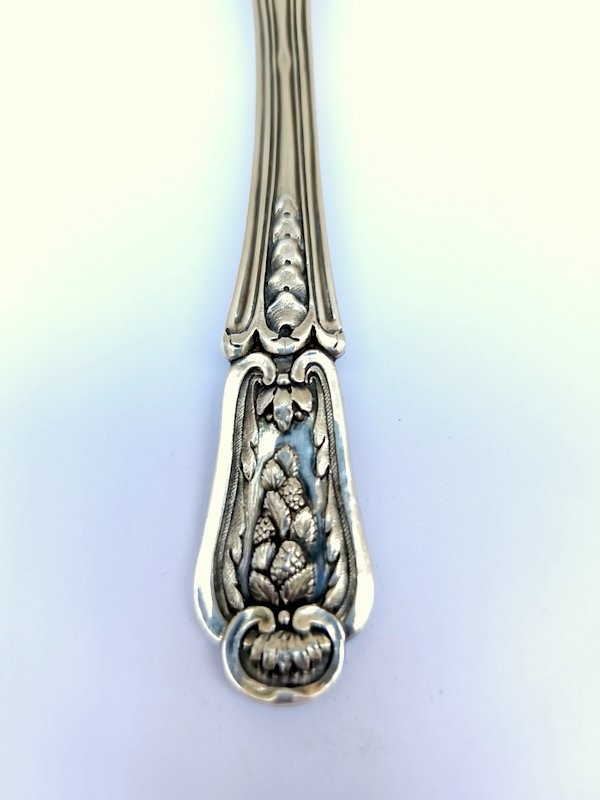 Saupoudreuse Cuillère à Sucre Argent Massif  XVIII°-photo-3