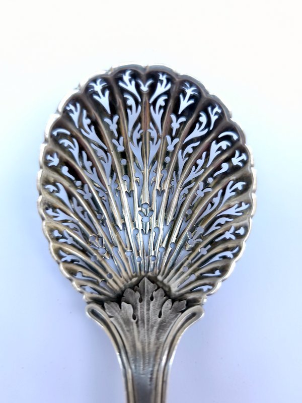 Saupoudreuse Cuillère à Sucre Argent Massif  XVIII°-photo-2