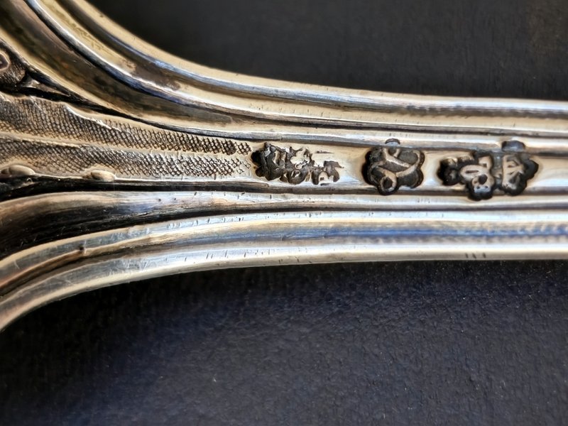 Saupoudreuse Cuillère à Sucre Argent Massif  XVIII°-photo-5