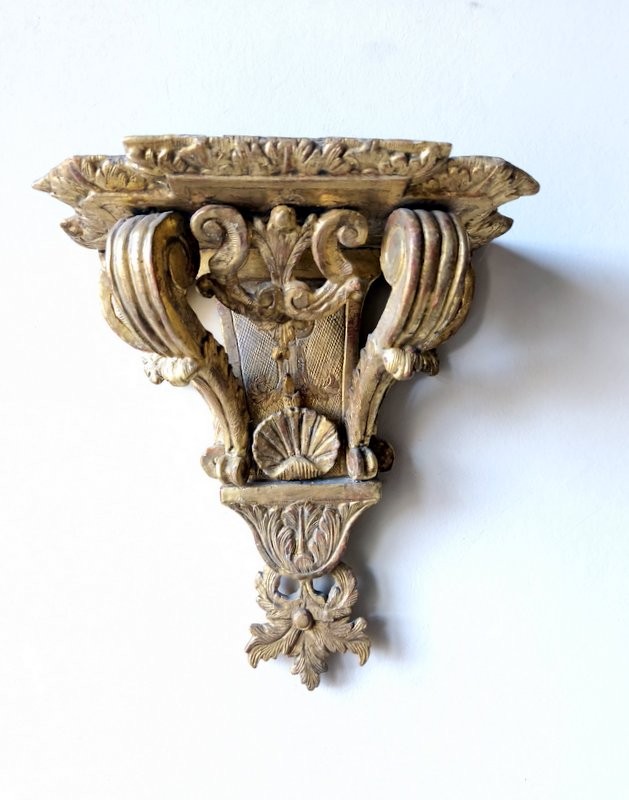 Pair Of Small Consoles, Carved And Gilded  XVIII°.-photo-2