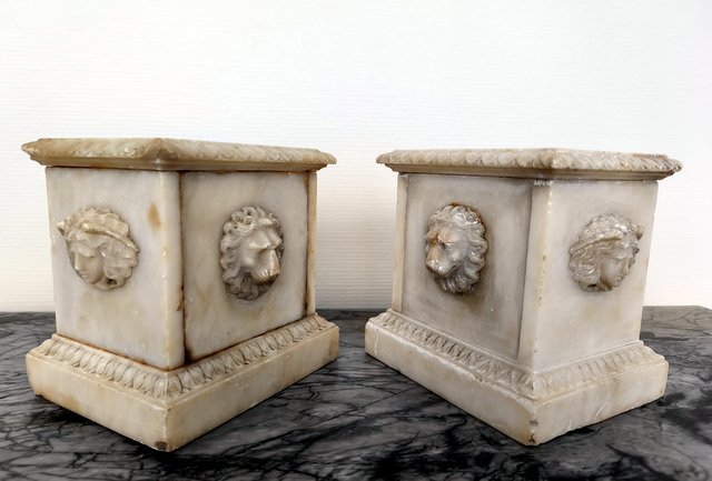 Pair Of Alabaster Bases, Early 19th Century-photo-2