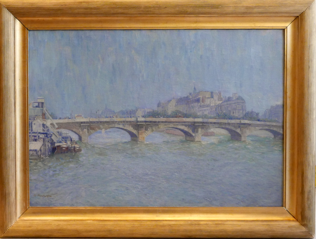 Pont De La Concorde Paris Huile Sur Toile A. Hubert -epoque Début XX°