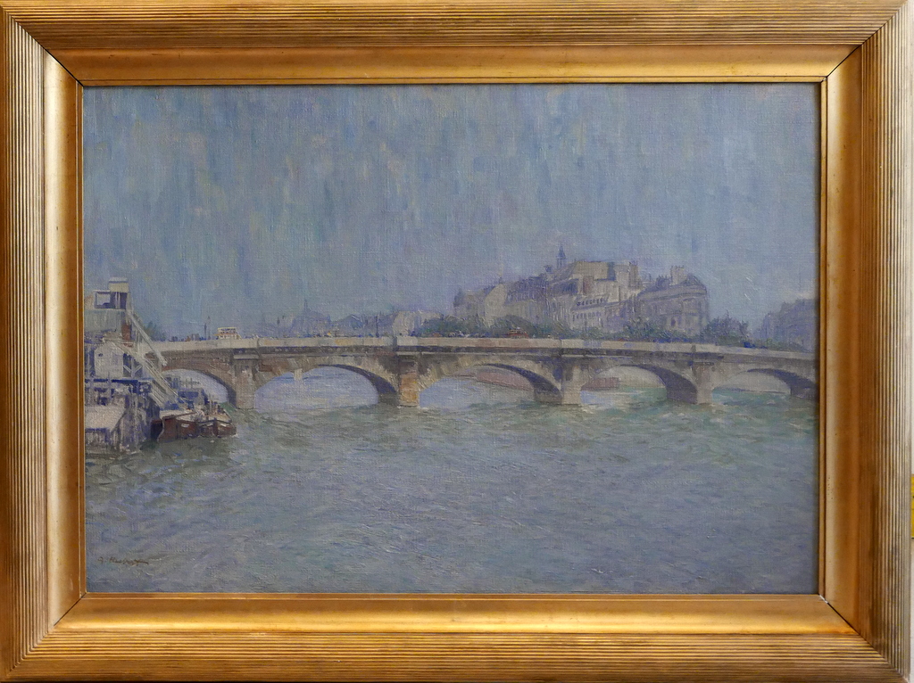 Pont De La Concorde Paris Huile Sur Toile A. Hubert -epoque Début XX°-photo-4