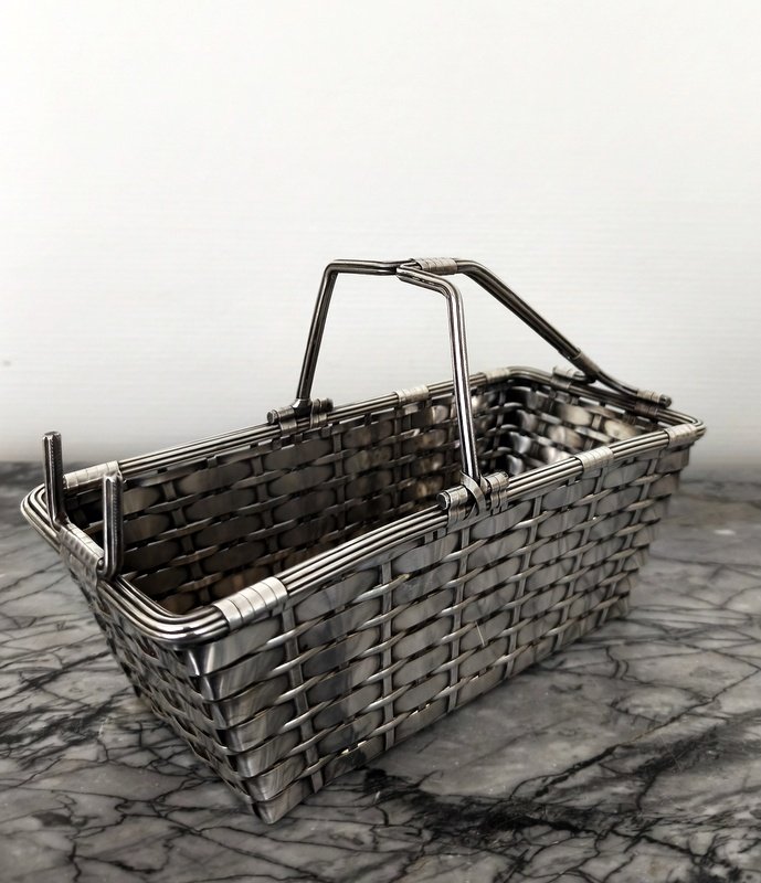 Porte bouteille metal argente 1930