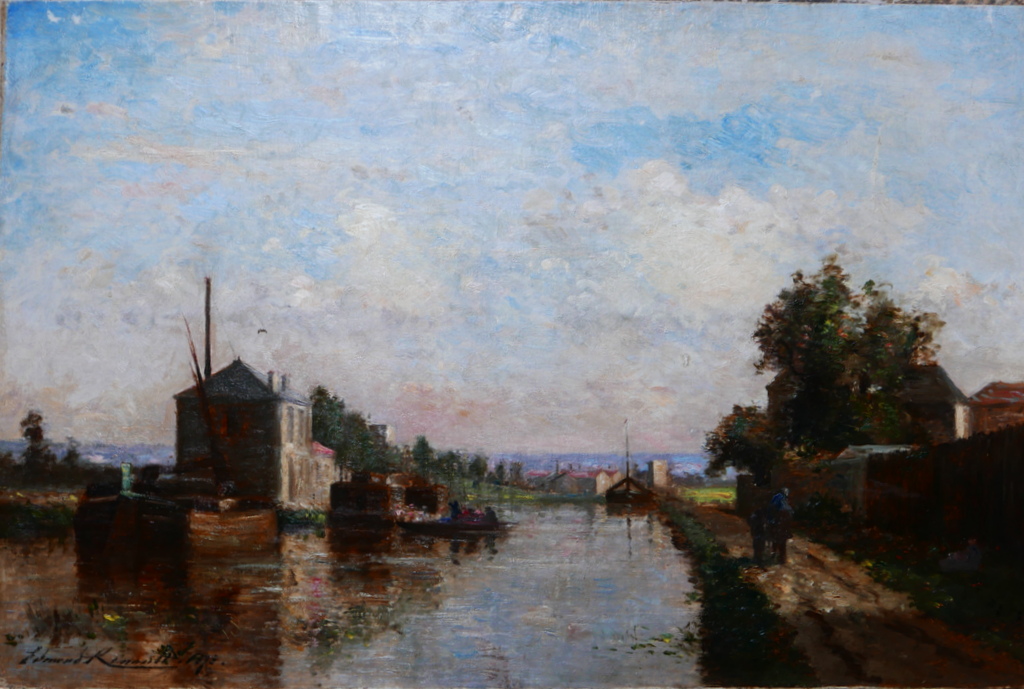 Paysage, Région Parisienne Huile Sur Toile Signée Edmond Renault