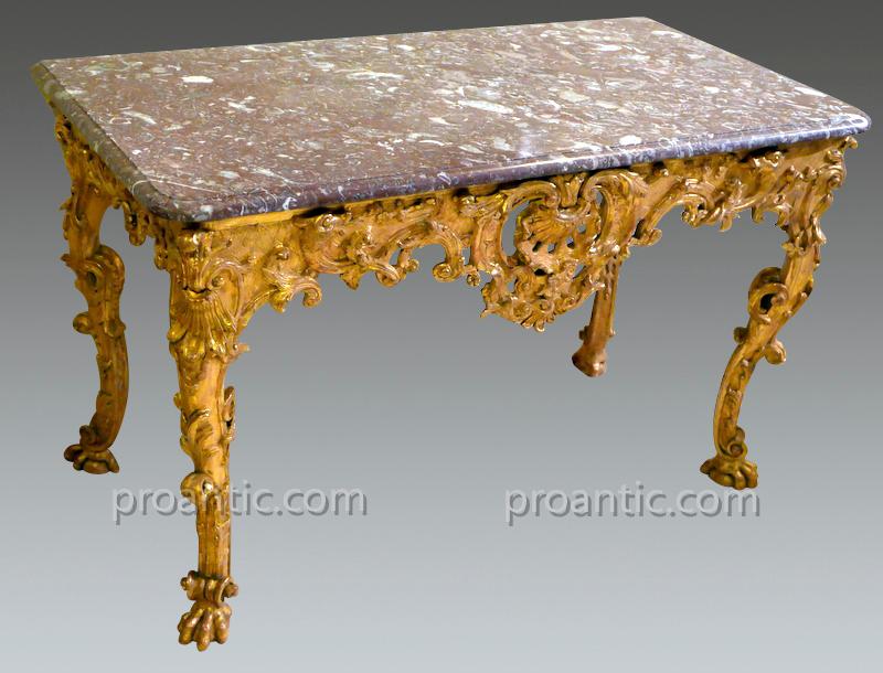 Console Carved And Gilded, Four Feet Regency Period.-photo-3