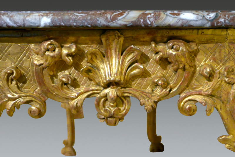 Console Carved And Gilded, Four Feet Regency Period.-photo-1