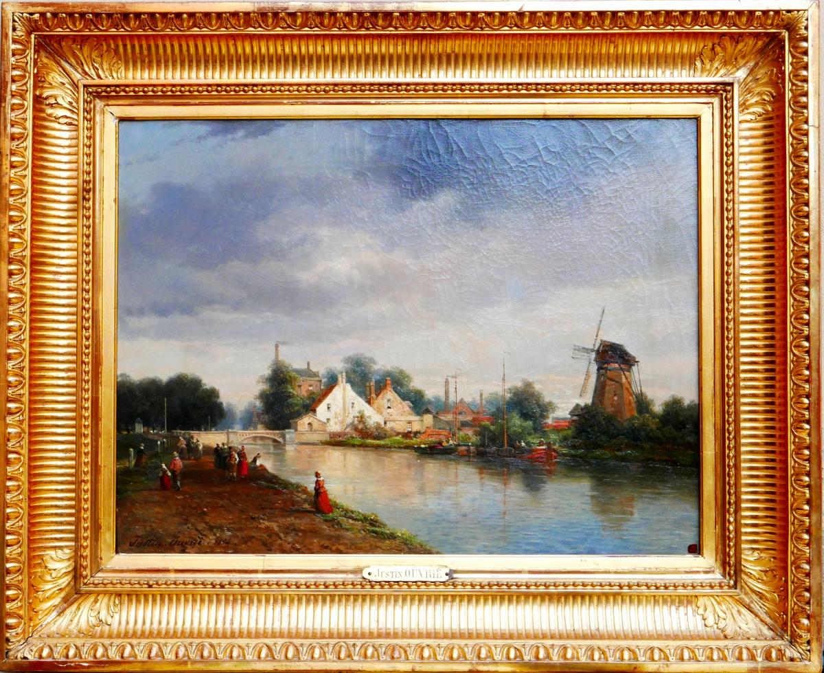 Justin OuvriÉ (1806-1879) - Northern City, Riverside-photo-2