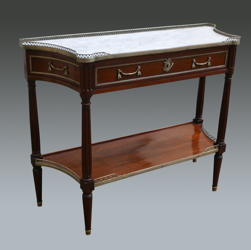 Console Mahogany And Bronzes Golden Louis XVI-photo-2