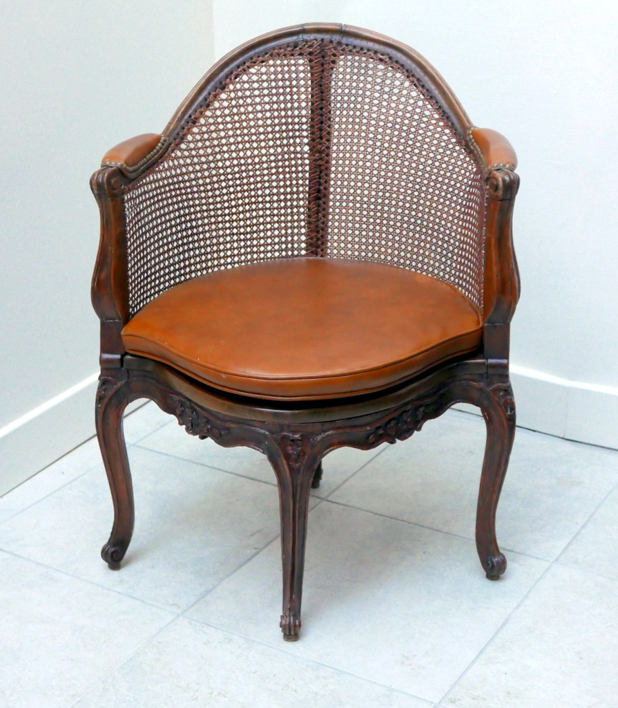 Office Chair Background Cane Stamped E. Miller L. XV.-photo-1