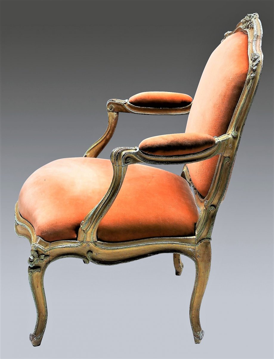 Louis XV Period Flat Back Armchair-photo-3