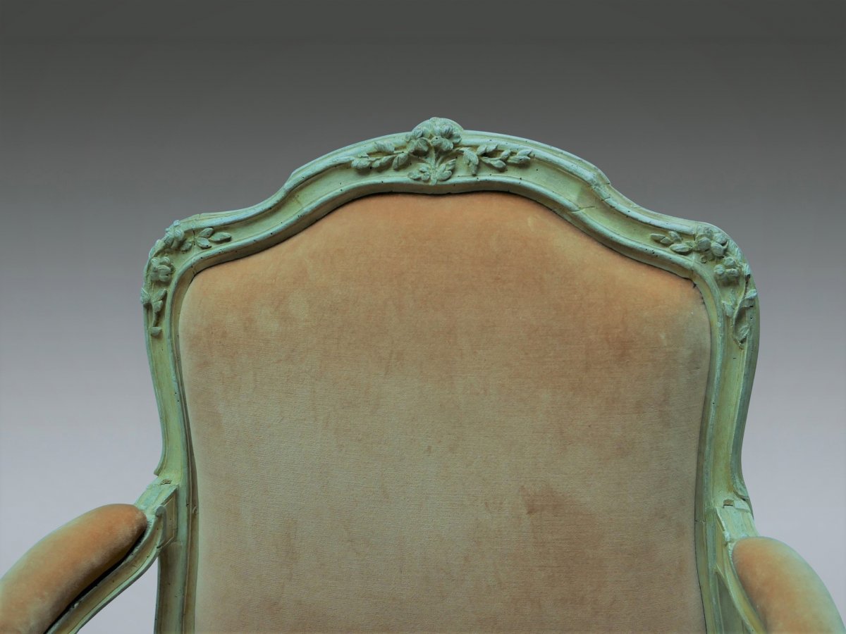 Fauteuil Dos Plat à Châssis époque Louis XV-photo-4