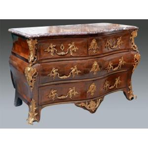 Commode Tombeau Marqueterie De Palissandre Estampillée L. Delaitre