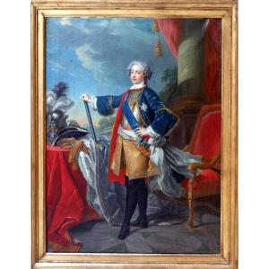 Portrait De Louis XV Vers 1730 entourage De Jean-baptiste Van Loo