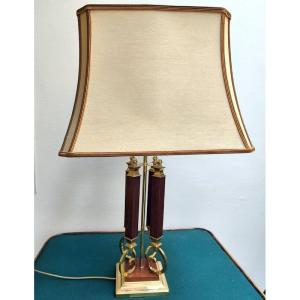 Willy Rizzo Bronze And Mahogany Lamp 1970