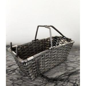 Porte bouteille metal argente 1930