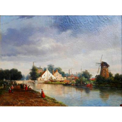 Justin OuvriÉ (1806-1879) - Ville Du Nord, Bord De Fleuve