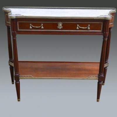 Console Mahogany And Bronzes Golden Louis XVI