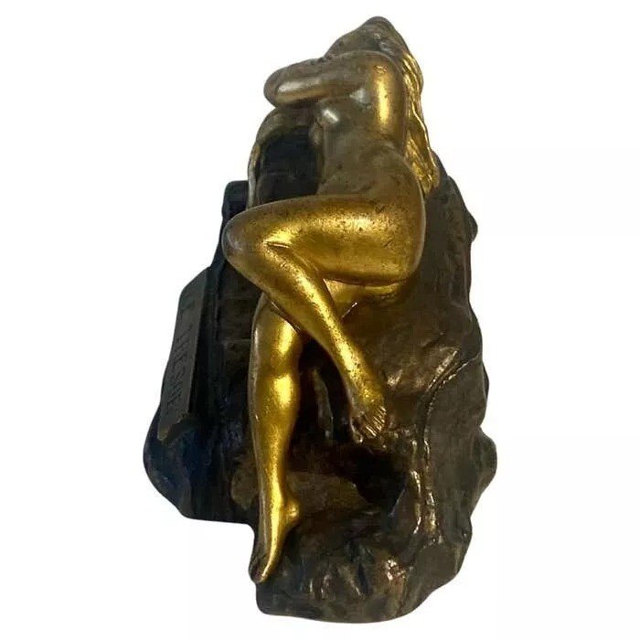 Bronze Study "treasure Seeker" By Carl Kauba-photo-5