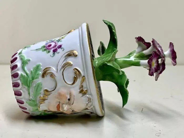 Rare Meissen Marcolini Flower Plant In A Tub Circa 1780 Porcelain-photo-3