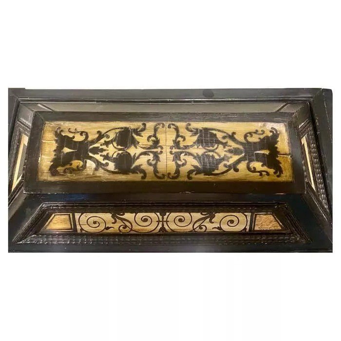 Cabinet De Table Ancien En ébène Et Ivoire, Italie Du Nord, Fin 17e Siècle-photo-2