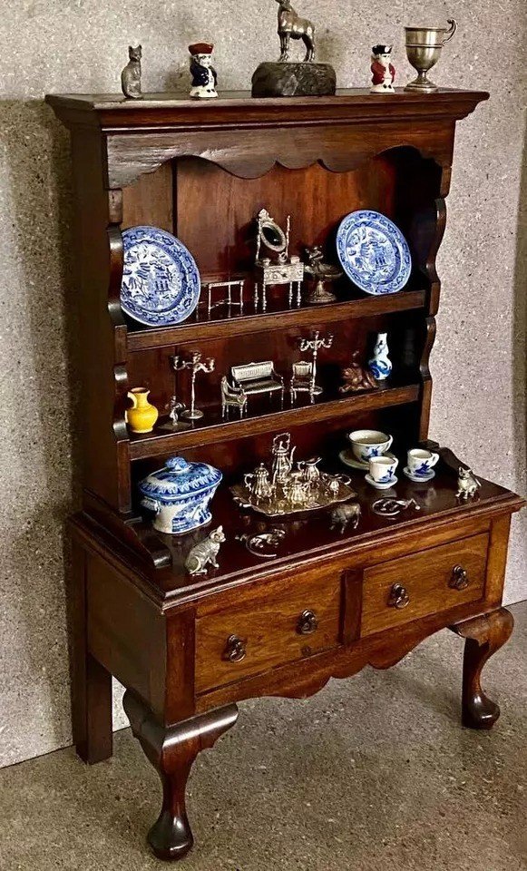 Antique Victorian Mahogany Veneered Miniature Dresser Apprentice Piece-photo-2