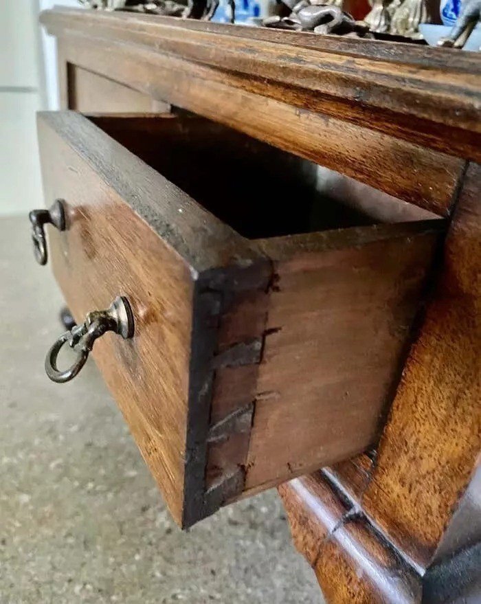 Antique Victorian Mahogany Veneered Miniature Dresser Apprentice Piece-photo-4