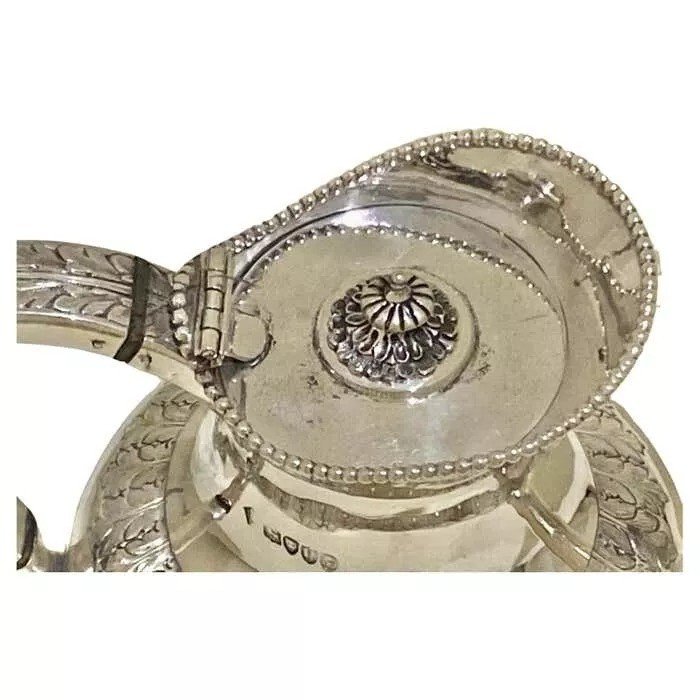 Service à Thé Et Café En Argent Sterling Victorien, Quatre Pièces, Londres 1883-photo-2