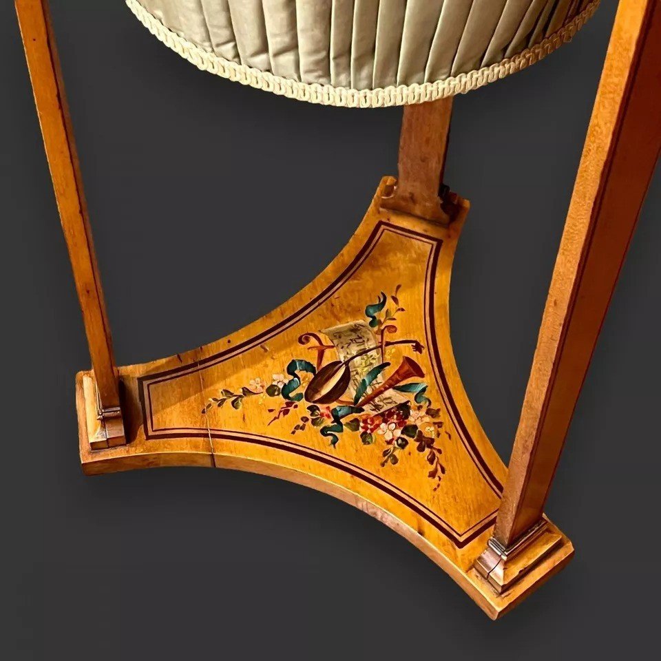Table De Travail Victorienne En Bois De Satin Peint De Bonne Qualité, Circa 19e Siècle-photo-1