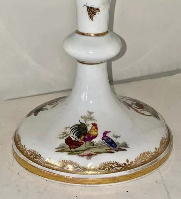 Paire De Présentoirs à Gâteaux / Desserts à Deux Niveaux En Porcelaine Ancienne De Meissen-photo-8